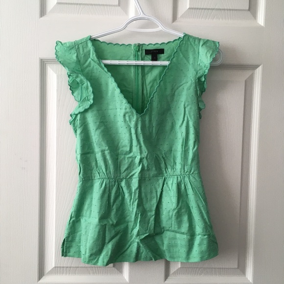 J. Crew Swiss Dot Peplum top - Picture 3 of 5